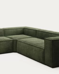 Blok 5 Seater Corner Sofa In Green Wide Seam Corduroy 320 X 290 / 290 X 320 Cm | Kave Home 13 Blok 5 Seater Corner Sofa In Green Wide Seam Corduroy 320 X 290 / 290 X 320 Cm | Kave Home -Quality Furniture Store S685LN19 1D01