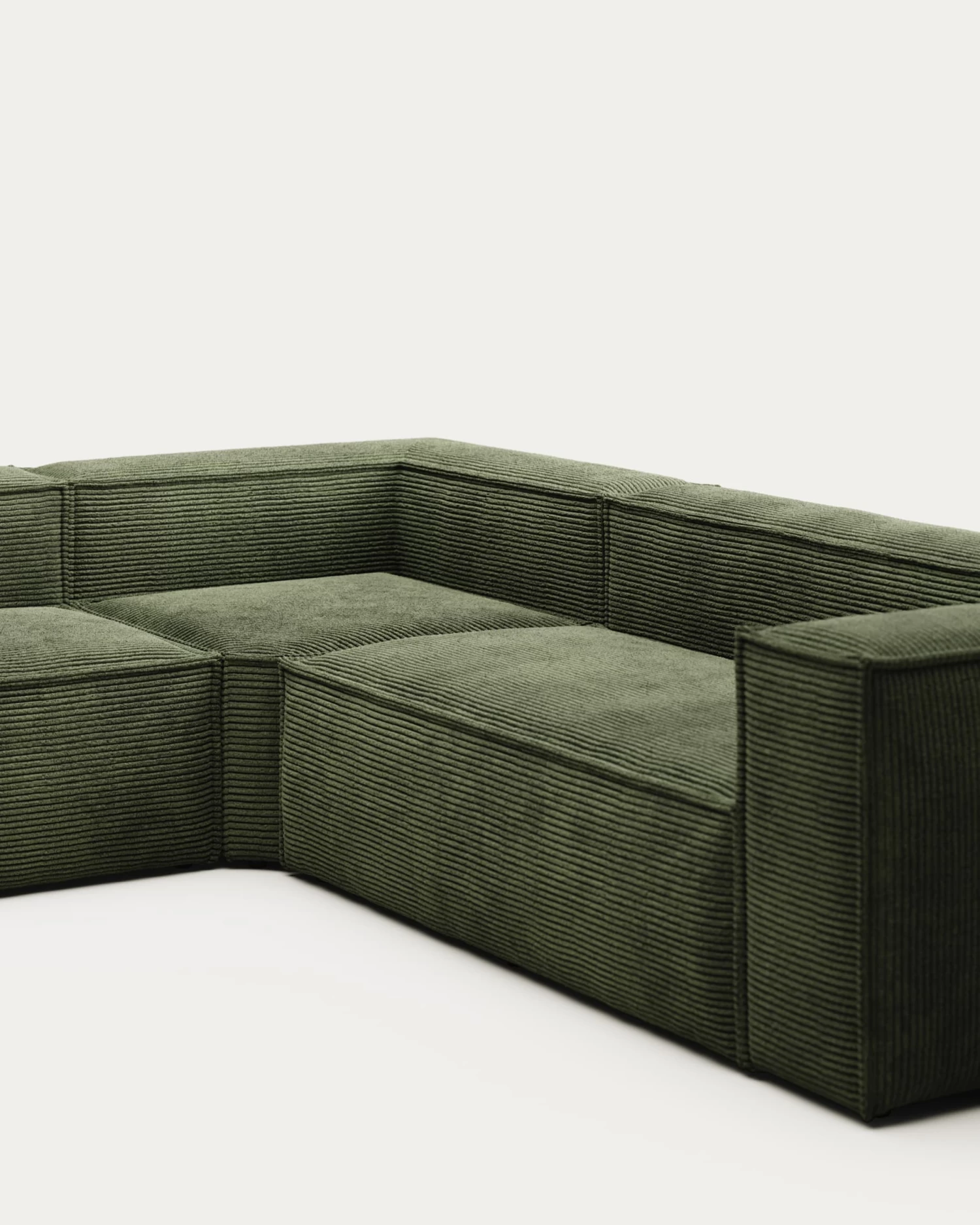 Blok 5 Seater Corner Sofa In Green Wide Seam Corduroy 320 X 290 / 290 X 320 Cm | Kave Home 5 Blok 5 Seater Corner Sofa In Green Wide Seam Corduroy 320 X 290 / 290 X 320 Cm | Kave Home - Image 3
