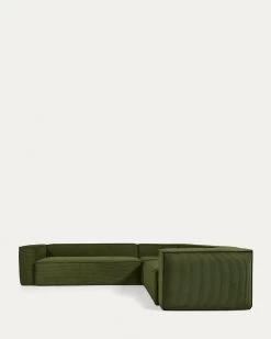 Blok 5 Seater Corner Sofa In Green Wide Seam Corduroy 320 X 290 / 290 X 320 Cm | Kave Home 16 Blok 5 Seater Corner Sofa In Green Wide Seam Corduroy 320 X 290 / 290 X 320 Cm | Kave Home -Quality Furniture Store S685LN19 1V02