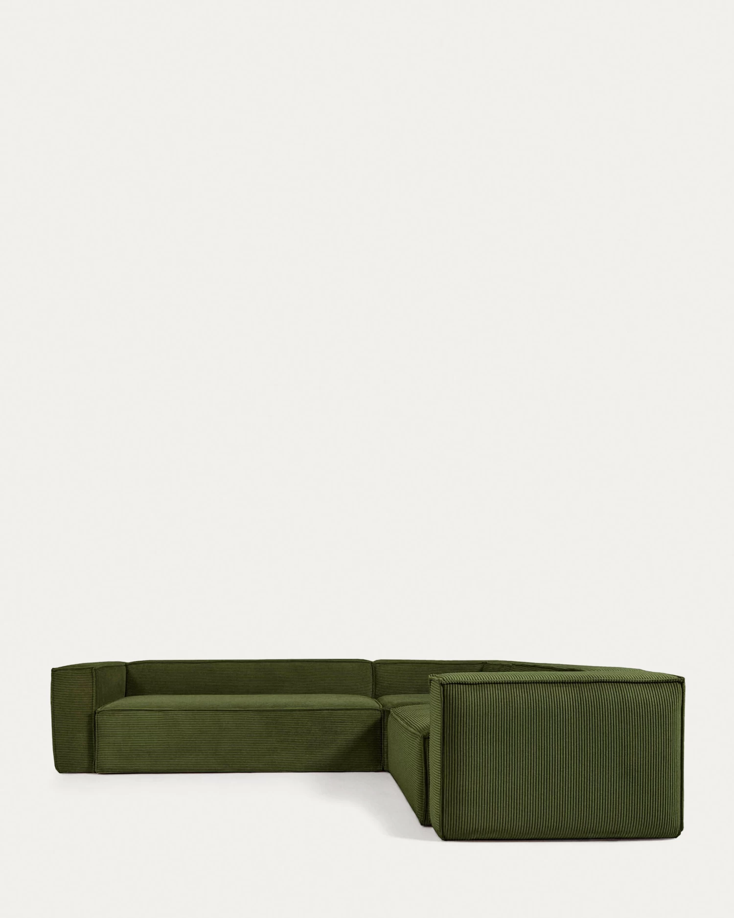 Blok 5 Seater Corner Sofa In Green Wide Seam Corduroy 320 X 290 / 290 X 320 Cm | Kave Home 8 Blok 5 Seater Corner Sofa In Green Wide Seam Corduroy 320 X 290 / 290 X 320 Cm | Kave Home - Image 6