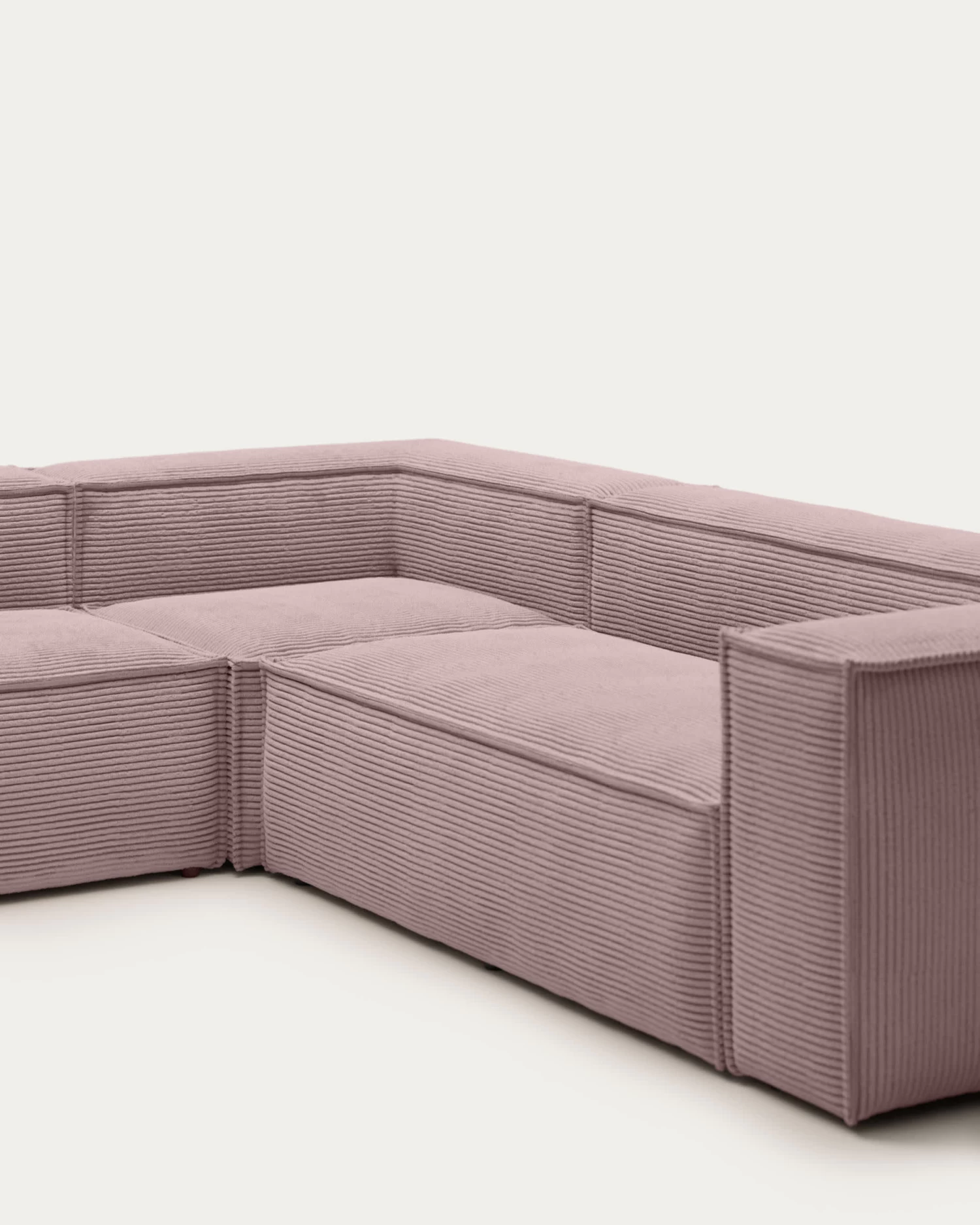 Blok 5 Seater Corner Sofa In Pink Wide Seam Corduroy 320 X 290 / 290 X 320 Cm | Kave Home 5 Blok 5 Seater Corner Sofa In Pink Wide Seam Corduroy 320 X 290 / 290 X 320 Cm | Kave Home - Image 3