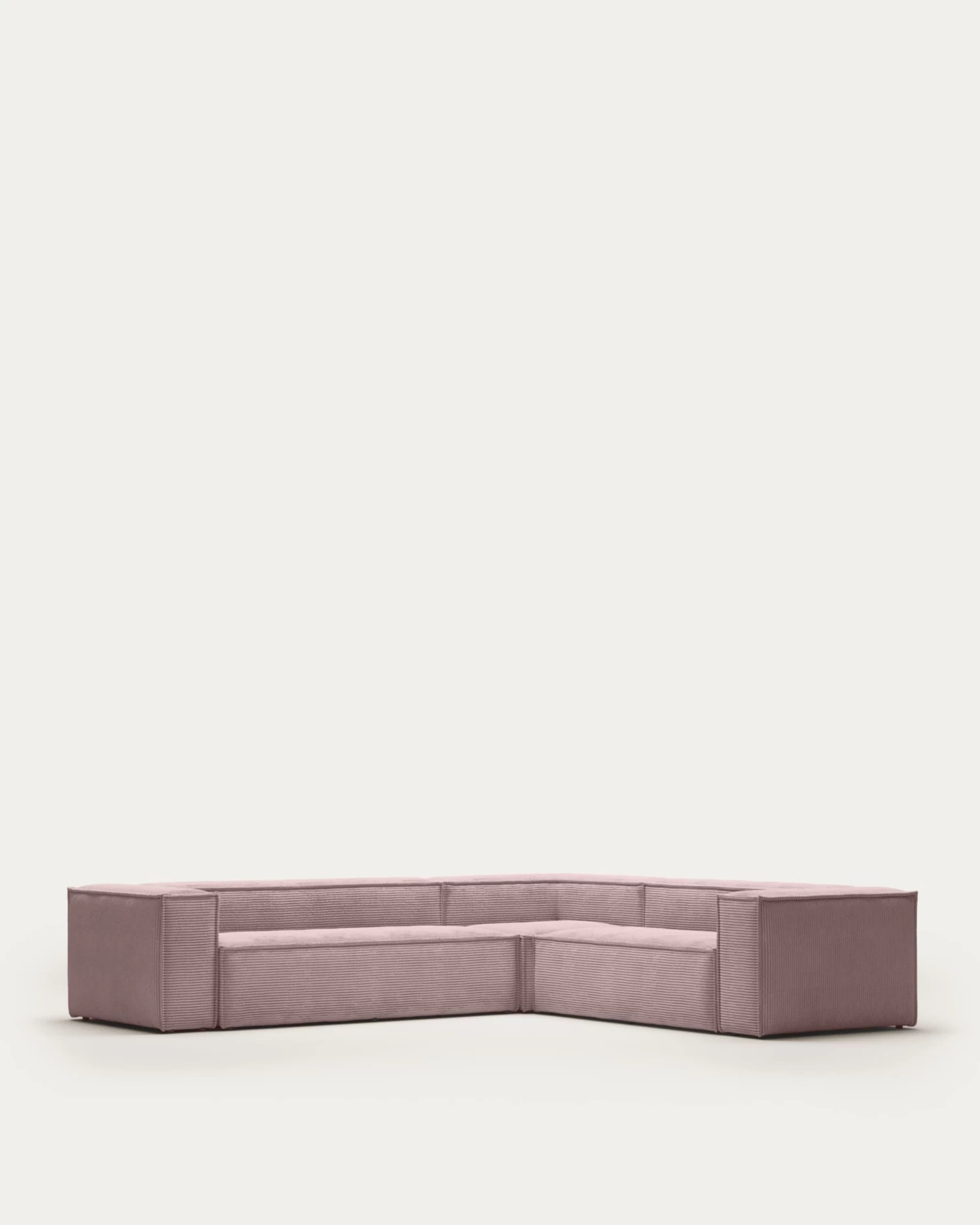 Blok 5 Seater Corner Sofa In Pink Wide Seam Corduroy 320 X 290 / 290 X 320 Cm | Kave Home 3 Blok 5 Seater Corner Sofa In Pink Wide Seam Corduroy 320 X 290 / 290 X 320 Cm | Kave Home
