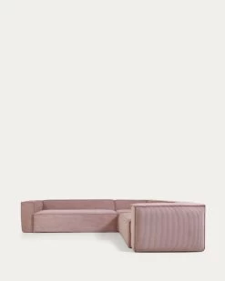 Blok 5 Seater Corner Sofa In Pink Wide Seam Corduroy 320 X 290 / 290 X 320 Cm | Kave Home 13 Blok 5 Seater Corner Sofa In Pink Wide Seam Corduroy 320 X 290 / 290 X 320 Cm | Kave Home -Quality Furniture Store S685LN24 1V02