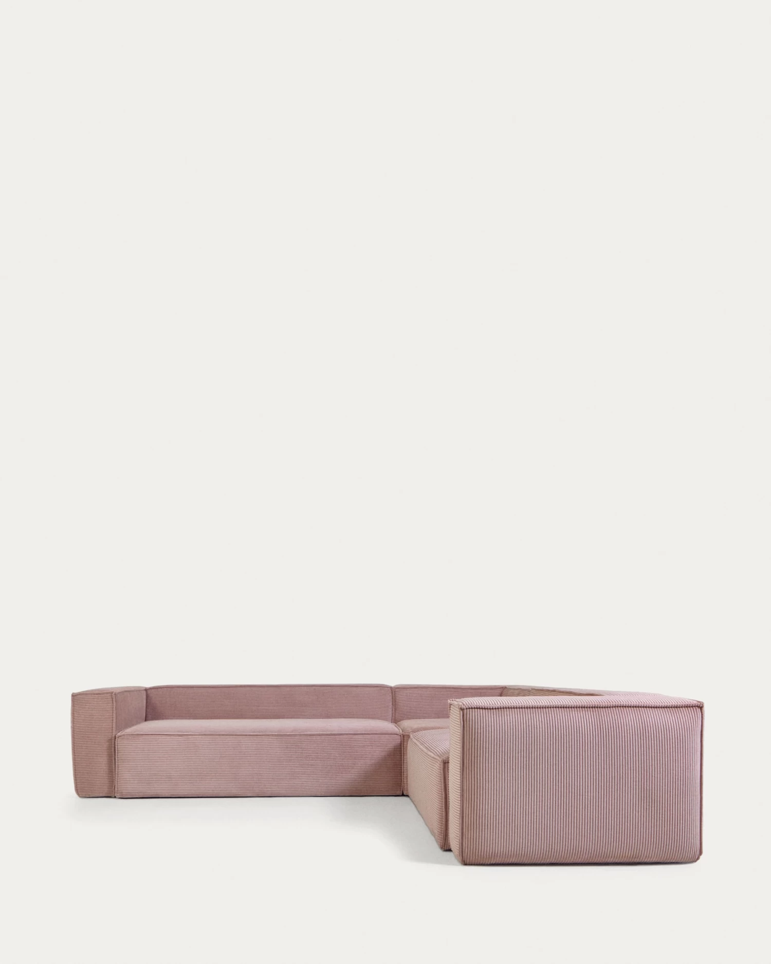 Blok 5 Seater Corner Sofa In Pink Wide Seam Corduroy 320 X 290 / 290 X 320 Cm | Kave Home 7 Blok 5 Seater Corner Sofa In Pink Wide Seam Corduroy 320 X 290 / 290 X 320 Cm | Kave Home - Image 5