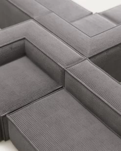 Blok 4 Seater Corner Sofa In Grey Wide Seam Corduroy 290 X 290 Cm | Kave Home 11 Blok 4 Seater Corner Sofa In Grey Wide Seam Corduroy 290 X 290 Cm | Kave Home -Quality Furniture Store S686LN15 1D01