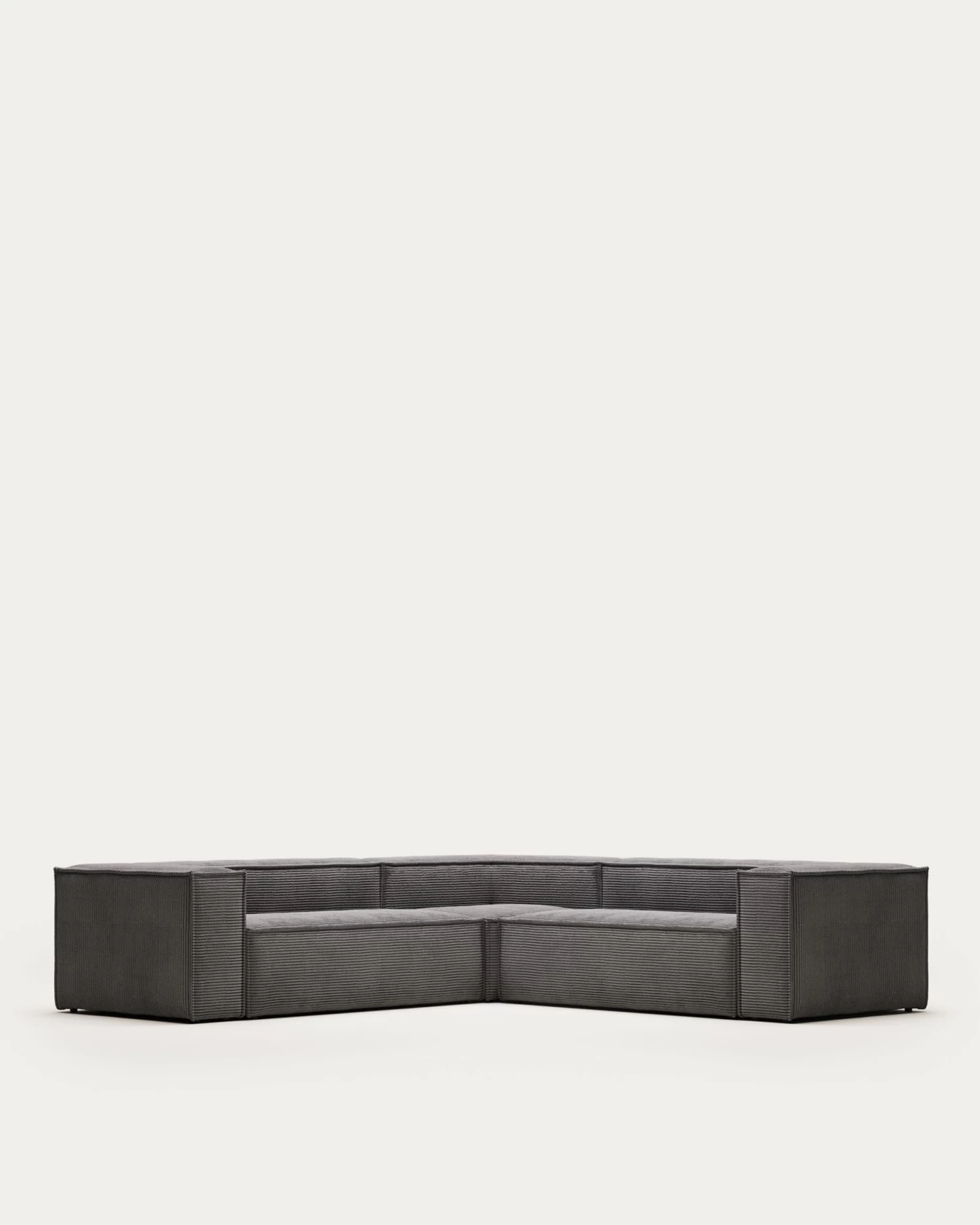 Blok 4 Seater Corner Sofa In Grey Wide Seam Corduroy 290 X 290 Cm | Kave Home 3 Blok 4 Seater Corner Sofa In Grey Wide Seam Corduroy 290 X 290 Cm | Kave Home