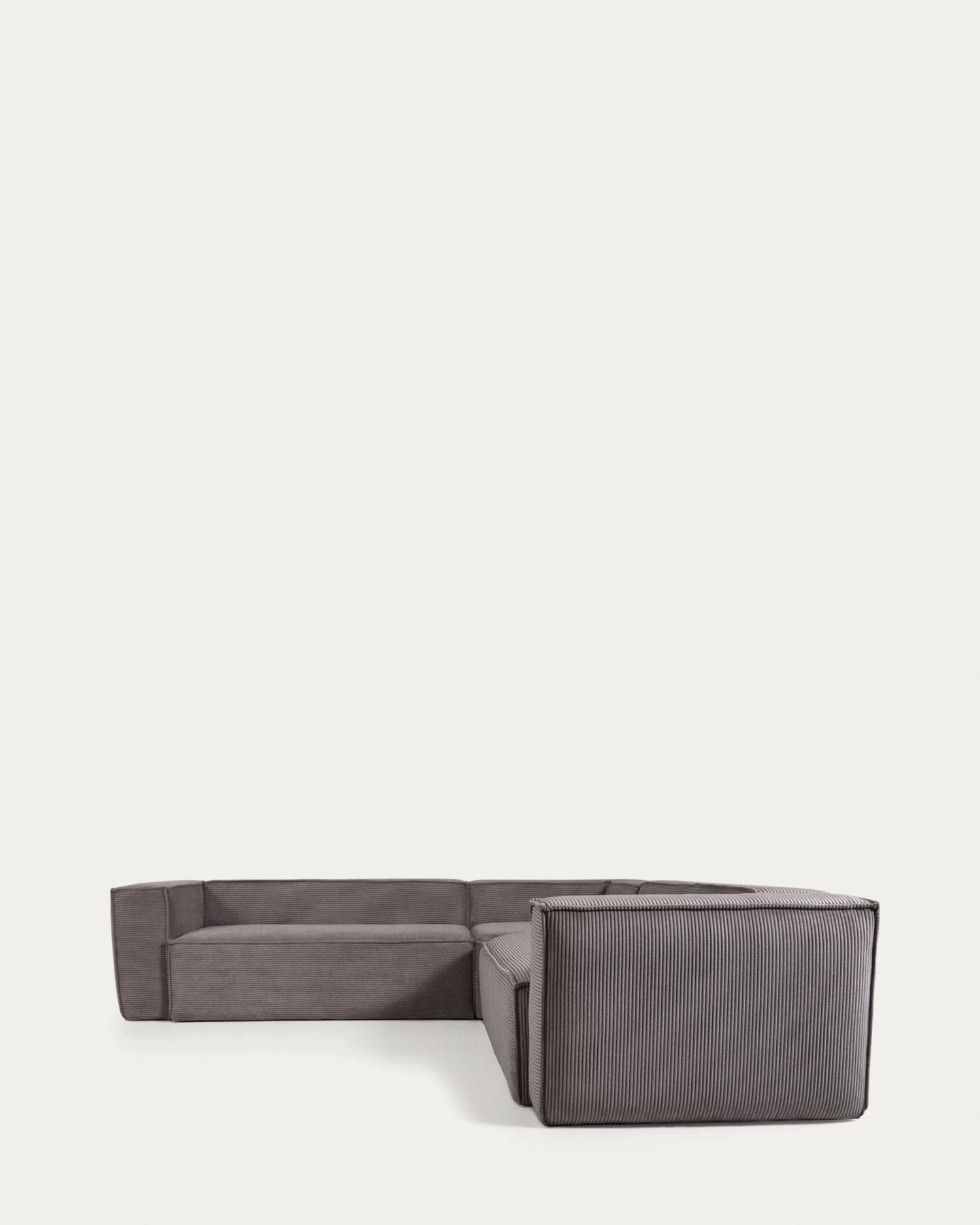 Blok 4 Seater Corner Sofa In Grey Wide Seam Corduroy 290 X 290 Cm | Kave Home 7 Blok 4 Seater Corner Sofa In Grey Wide Seam Corduroy 290 X 290 Cm | Kave Home - Image 5