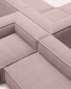 Blok 4 Seater Corner Sofa In Pink Corduroy 290 X 290 Cm | Kave Home -Quality Furniture Store S686LN24 1D01