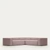 Blok 4 Seater Corner Sofa In Pink Corduroy 290 X 290 Cm | Kave Home 2 Blok 4 Seater Corner Sofa In Pink Corduroy 290 X 290 Cm | Kave Home -Quality Furniture Store S686LN24 1V01