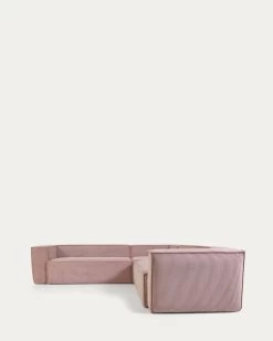 Blok 4 Seater Corner Sofa In Pink Corduroy 290 X 290 Cm | Kave Home -Quality Furniture Store S686LN24 1V02
