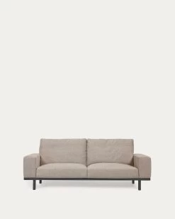 Noa 3 Seater Sofa In Beige With Dark Finish Legs 230 Cm | Kave Home