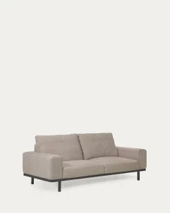 Noa 3 Seater Sofa In Beige With Dark Finish Legs 230 Cm | Kave Home -Quality Furniture Store S707GC12 1V02
