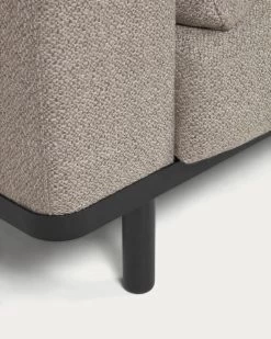 Noa 3 Seater Sofa With Cushions In Beige With Dark Finish Legs 230 Cm | Kave Home -Quality Furniture Store S708GC12 1D03