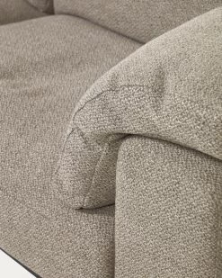 Noa 3 Seater Sofa With Cushions In Beige With Dark Finish Legs 230 Cm | Kave Home -Quality Furniture Store S708GC12 1D04