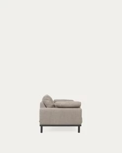 Noa 3 Seater Sofa With Cushions In Beige With Dark Finish Legs 230 Cm | Kave Home -Quality Furniture Store S708GC12 1V03