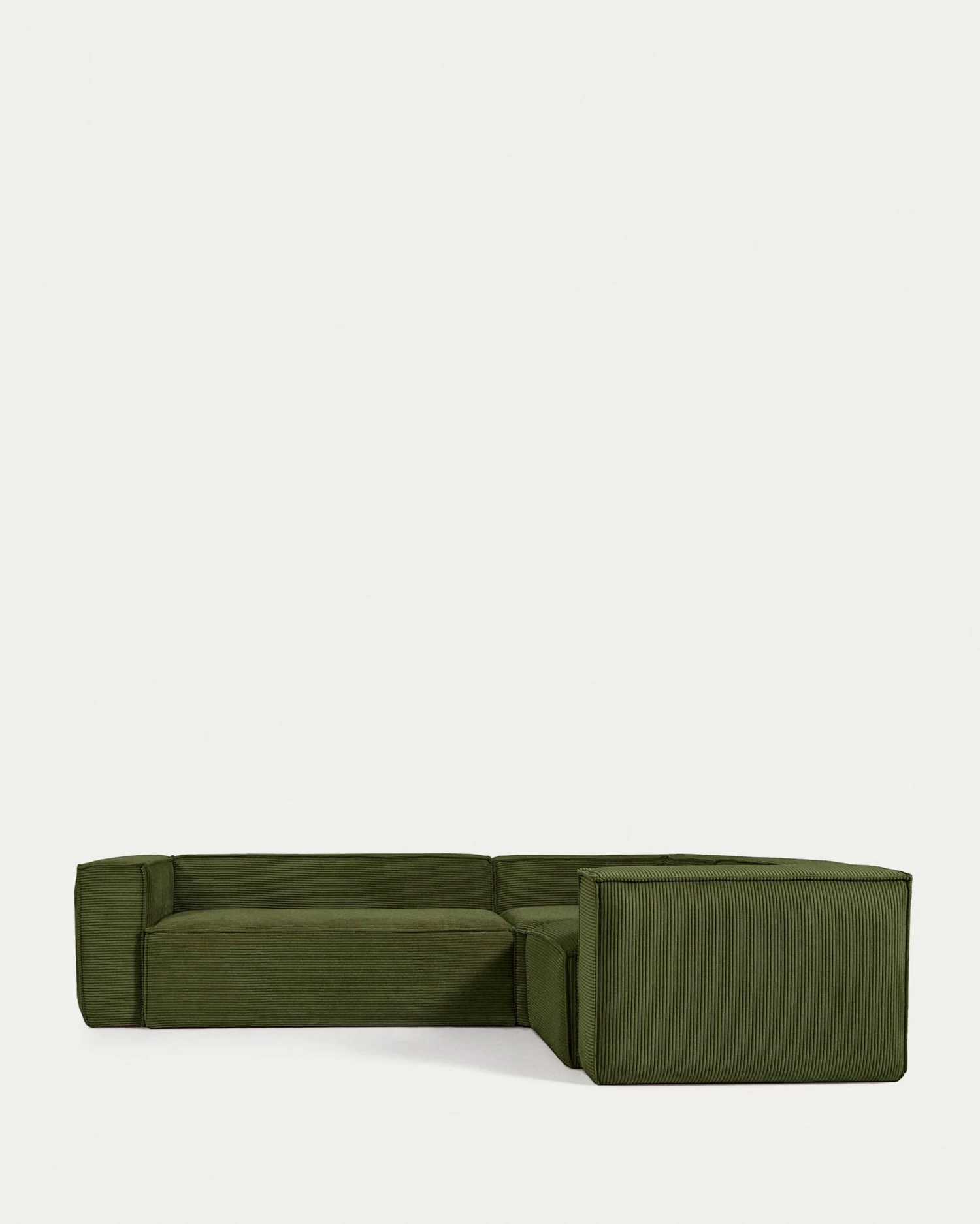 Blok 3 Seater Corner Sofa In Green Wide Seam Corduroy 290 X 230 Cm / 230 Cm 290 Cm | Kave Home 8 Blok 3 Seater Corner Sofa In Green Wide Seam Corduroy 290 X 230 Cm / 230 Cm 290 Cm | Kave Home - Image 6
