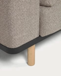 Noa 3 Seater Sofa With Cushions In Beige With Natural Finish Legs 230 Cm | Kave Home -Quality Furniture Store S719GC12 1D03