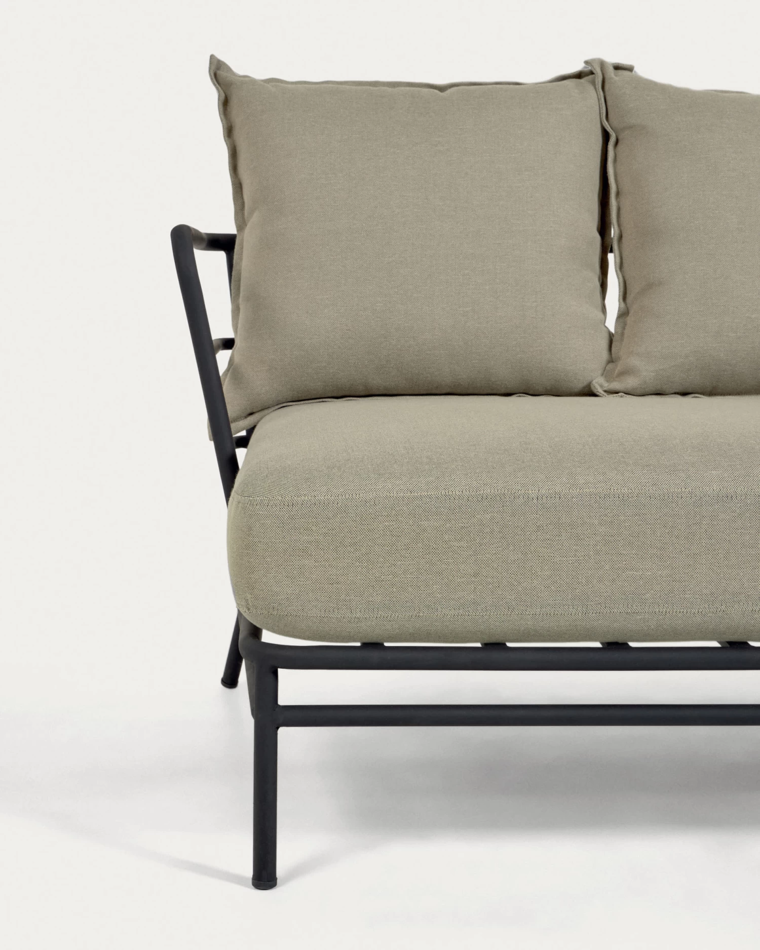 Mareluz 3 Seater Sofa In Black Steel 197 Cm | Kave Home 5 Mareluz 3 Seater Sofa In Black Steel 197 Cm | Kave Home - Image 3