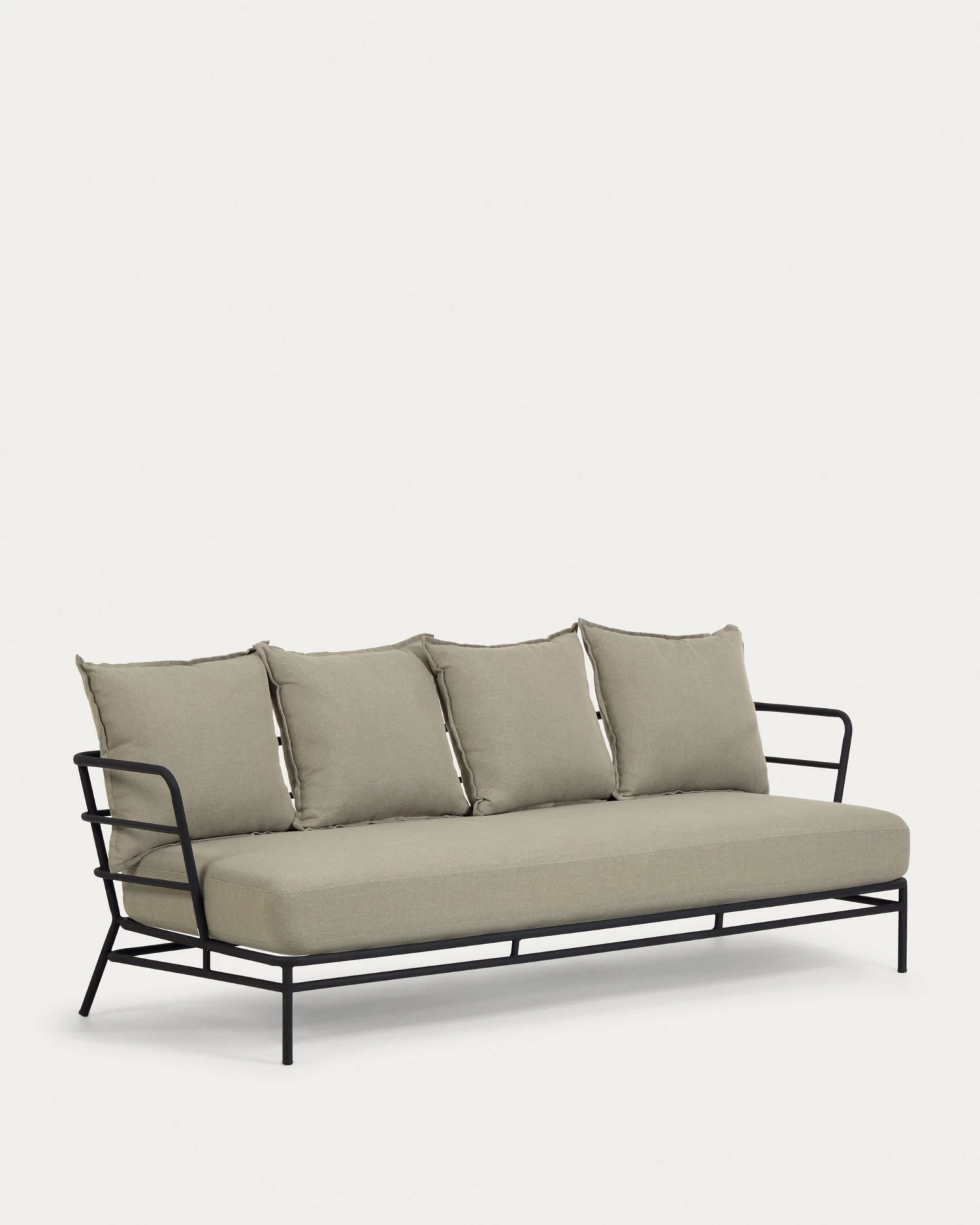 Mareluz 3 Seater Sofa In Black Steel 197 Cm | Kave Home 8 Mareluz 3 Seater Sofa In Black Steel 197 Cm | Kave Home - Image 6