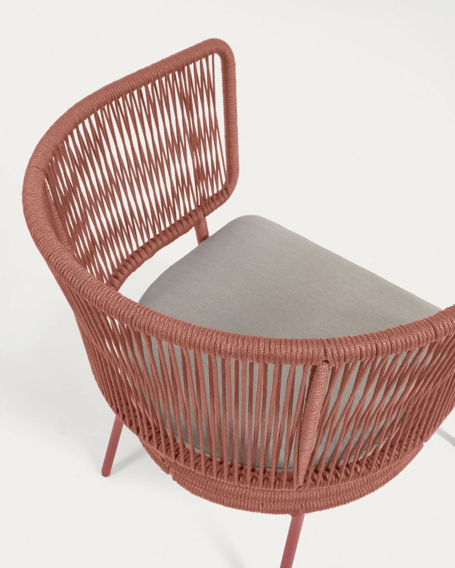 Nadin Armchair In Terracotta Cord Galvanised Steel Legs | Kave Home 5 Nadin Armchair In Terracotta Cord Galvanised Steel Legs | Kave Home - Image 3