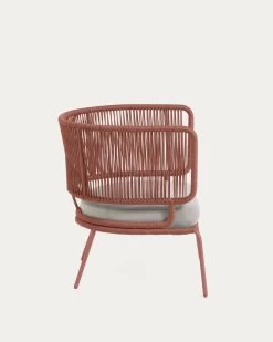 Nadin Armchair In Terracotta Cord Galvanised Steel Legs | Kave Home 17 Nadin Armchair In Terracotta Cord Galvanised Steel Legs | Kave Home -Quality Furniture Store S736J86 1V02
