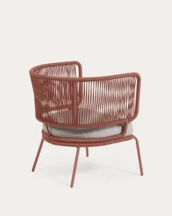 Nadin Armchair In Terracotta Cord Galvanised Steel Legs | Kave Home 19 Nadin Armchair In Terracotta Cord Galvanised Steel Legs | Kave Home -Quality Furniture Store S736J86 1V03