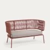 Nadin 2 Seater Sofa In Terracotta Cord With Galvanised Steel Legs 135 Cm | Kave Home -Quality Furniture Store S737J86 1V01