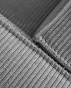 Blok 3 Seater Sofa With Left Side Chaise Longue In Grey Wide Seam Corduroy 300 Cm | Kave Home -Quality Furniture Store S751LN15 1D04