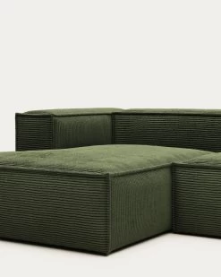 Blok 3 Seater Sofa With Left Side Chaise Longue In Green Wide Seam Corduroy 300 Cm | Kave Home 14 Blok 3 Seater Sofa With Left Side Chaise Longue In Green Wide Seam Corduroy 300 Cm | Kave Home -Quality Furniture Store S751LN19 1D01