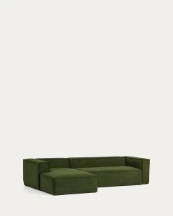 Blok 3 Seater Sofa With Left Side Chaise Longue In Green Wide Seam Corduroy 300 Cm | Kave Home 17 Blok 3 Seater Sofa With Left Side Chaise Longue In Green Wide Seam Corduroy 300 Cm | Kave Home -Quality Furniture Store S751LN19 1V02
