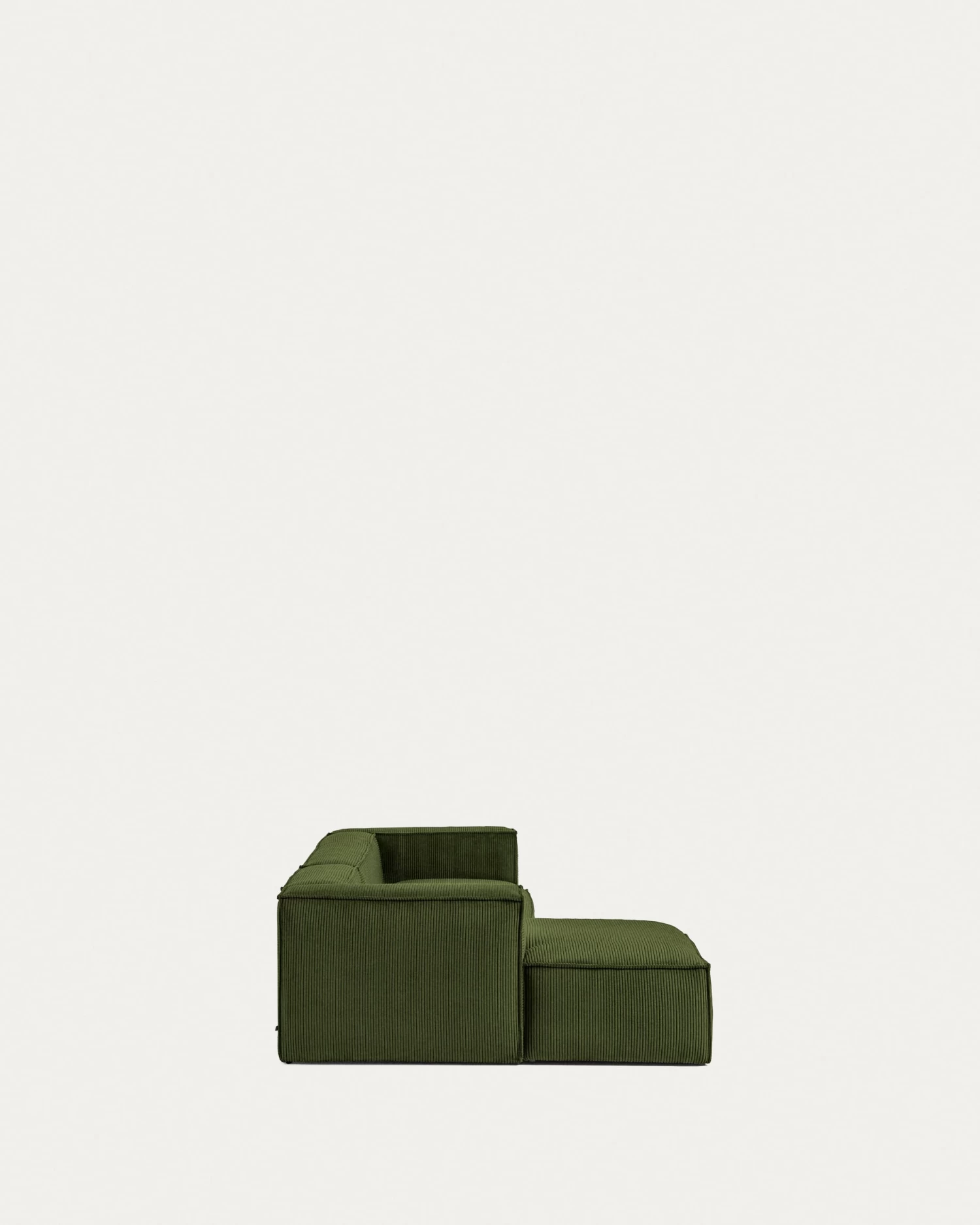 Blok 3 Seater Sofa With Left Side Chaise Longue In Green Wide Seam Corduroy 300 Cm | Kave Home 10 Blok 3 Seater Sofa With Left Side Chaise Longue In Green Wide Seam Corduroy 300 Cm | Kave Home - Image 8