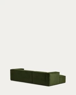 Blok 3 Seater Sofa With Left Side Chaise Longue In Green Wide Seam Corduroy 300 Cm | Kave Home 20 Blok 3 Seater Sofa With Left Side Chaise Longue In Green Wide Seam Corduroy 300 Cm | Kave Home -Quality Furniture Store S751LN19 1V04