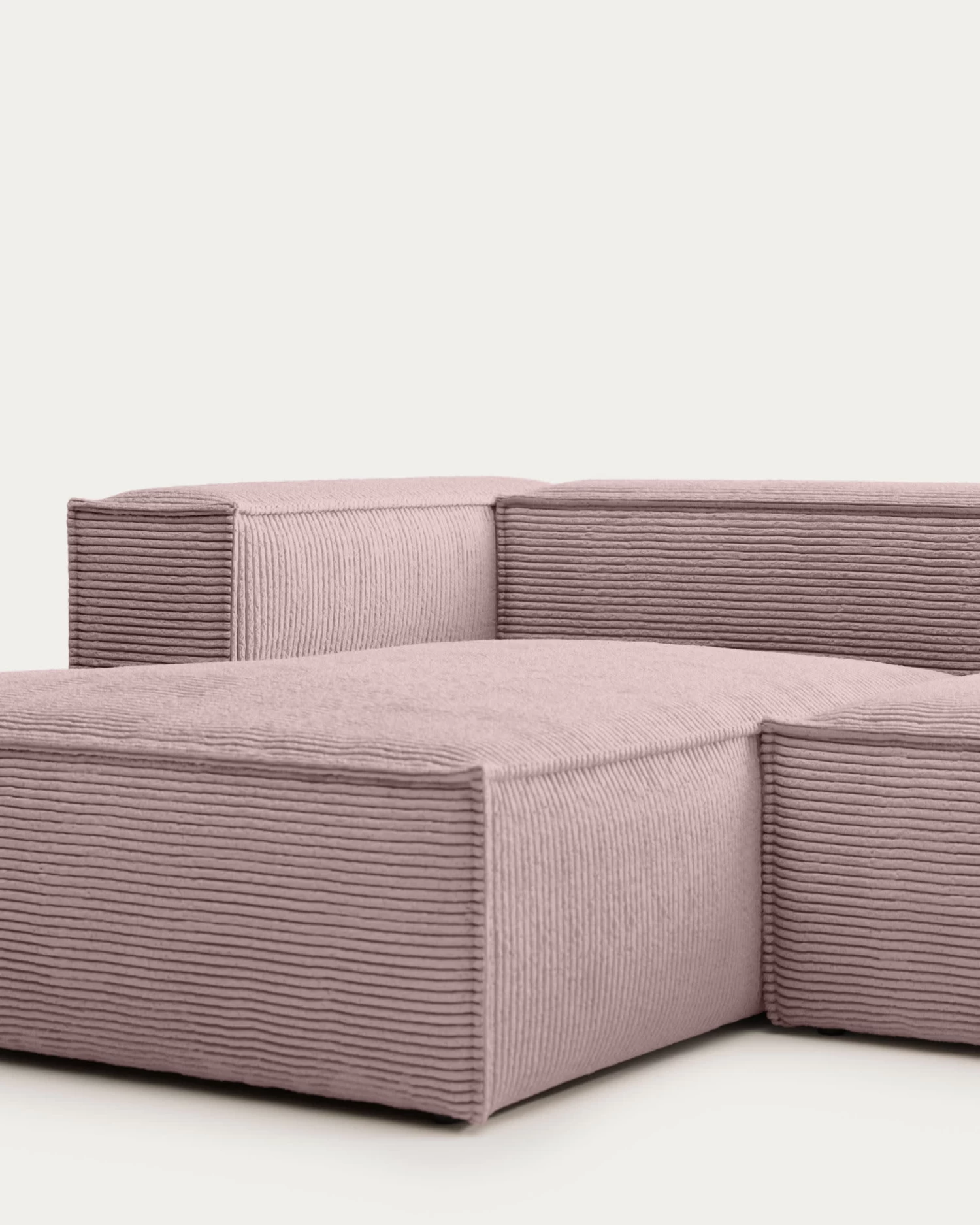 Blok 3 Seater Sofa With Left Side Chaise Longue In Pink Wide Seam Corduroy 300 Cm | Kave Home 5 Blok 3 Seater Sofa With Left Side Chaise Longue In Pink Wide Seam Corduroy 300 Cm | Kave Home - Image 3