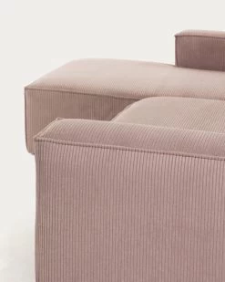 Blok 3 Seater Sofa With Left Side Chaise Longue In Pink Wide Seam Corduroy 300 Cm | Kave Home 15 Blok 3 Seater Sofa With Left Side Chaise Longue In Pink Wide Seam Corduroy 300 Cm | Kave Home -Quality Furniture Store S751LN24 1D02