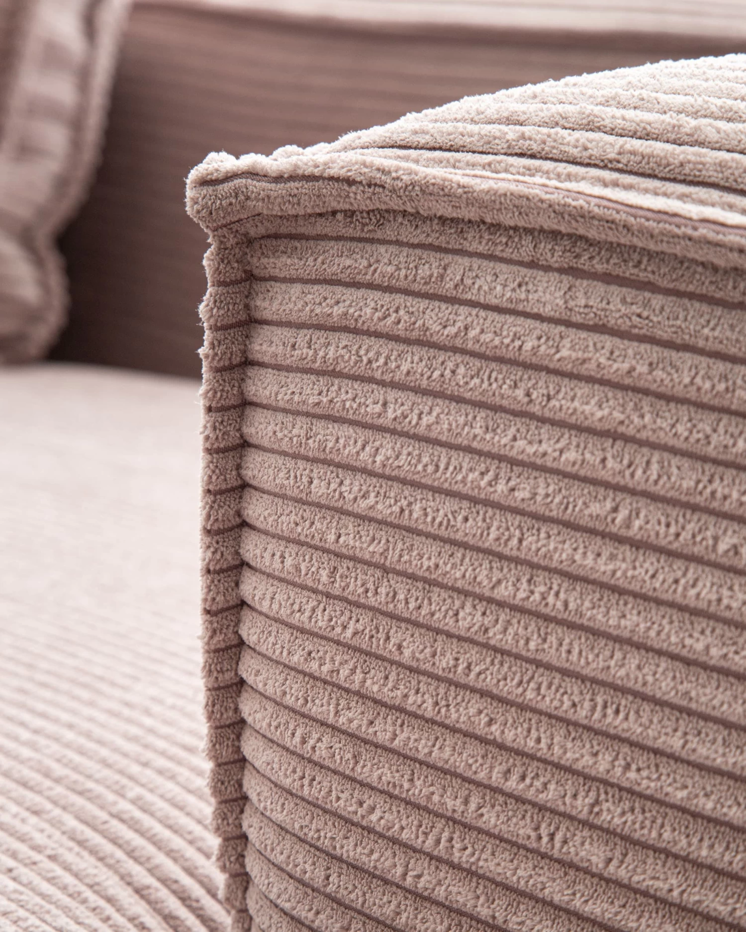 Blok 3 Seater Sofa With Left Side Chaise Longue In Pink Wide Seam Corduroy 300 Cm | Kave Home 8 Blok 3 Seater Sofa With Left Side Chaise Longue In Pink Wide Seam Corduroy 300 Cm | Kave Home - Image 6