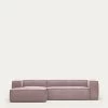 Blok 3 Seater Sofa With Left Side Chaise Longue In Pink Wide Seam Corduroy 300 Cm | Kave Home 2 Blok 3 Seater Sofa With Left Side Chaise Longue In Pink Wide Seam Corduroy 300 Cm | Kave Home -Quality Furniture Store S751LN24 1V01