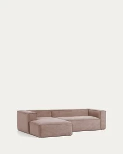 Blok 3 Seater Sofa With Left Side Chaise Longue In Pink Wide Seam Corduroy 300 Cm | Kave Home 16 Blok 3 Seater Sofa With Left Side Chaise Longue In Pink Wide Seam Corduroy 300 Cm | Kave Home -Quality Furniture Store S751LN24 1V02