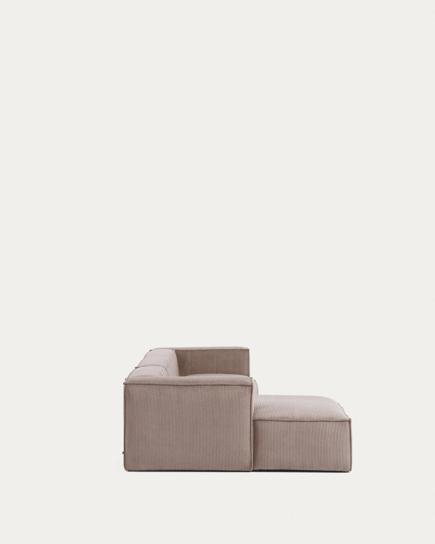 Blok 3 Seater Sofa With Left Side Chaise Longue In Pink Wide Seam Corduroy 300 Cm | Kave Home 9 Blok 3 Seater Sofa With Left Side Chaise Longue In Pink Wide Seam Corduroy 300 Cm | Kave Home - Image 7