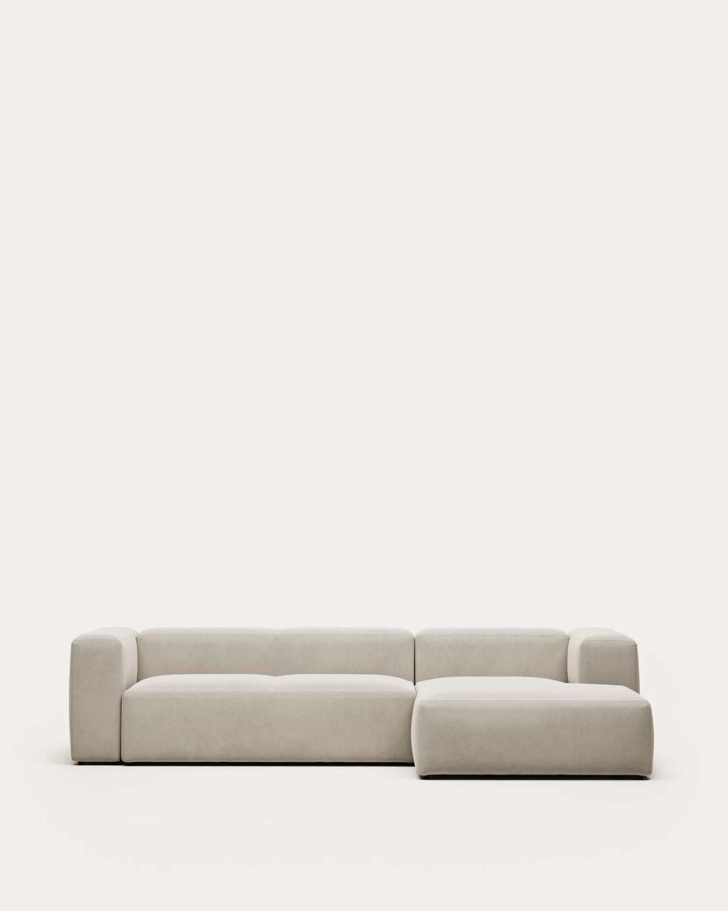 Blok 3 Seater Sofa With Right-hand Chaise Longue In Beige 300 Cm | Kave Home 3 Blok 3 Seater Sofa With Right-hand Chaise Longue In Beige 300 Cm | Kave Home