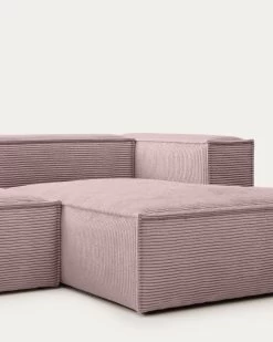 Blok 3 Seater Sofa With Right Side Chaise Longue In Pink Wide Seam Corduroy 300 Cm | Kave Home 14 Blok 3 Seater Sofa With Right Side Chaise Longue In Pink Wide Seam Corduroy 300 Cm | Kave Home -Quality Furniture Store S752LN24 1D01