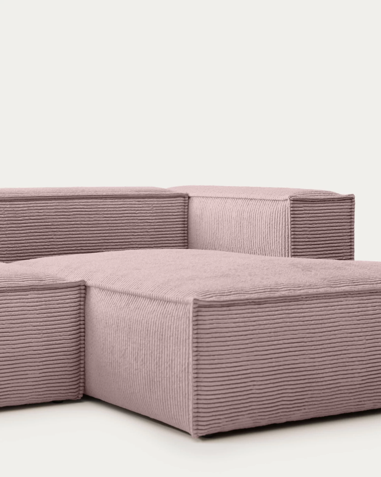 Blok 3 Seater Sofa With Right Side Chaise Longue In Pink Wide Seam Corduroy 300 Cm | Kave Home 5 Blok 3 Seater Sofa With Right Side Chaise Longue In Pink Wide Seam Corduroy 300 Cm | Kave Home - Image 3
