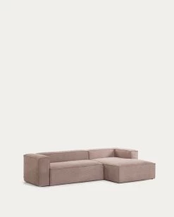 Blok 3 Seater Sofa With Right Side Chaise Longue In Pink Wide Seam Corduroy 300 Cm | Kave Home 16 Blok 3 Seater Sofa With Right Side Chaise Longue In Pink Wide Seam Corduroy 300 Cm | Kave Home -Quality Furniture Store S752LN24 1V02