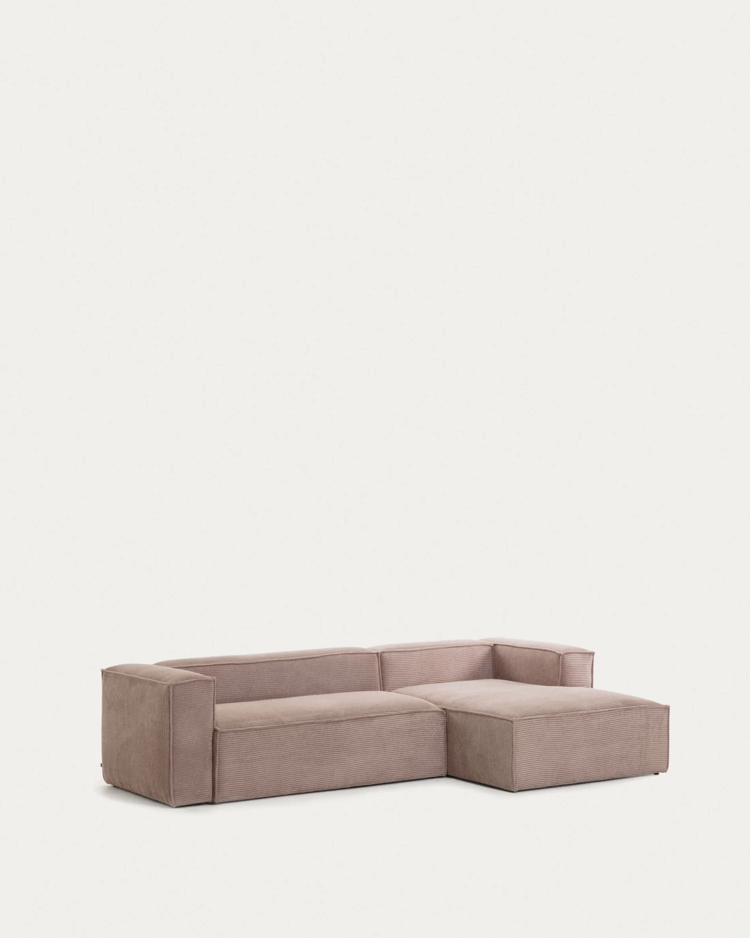 Blok 3 Seater Sofa With Right Side Chaise Longue In Pink Wide Seam Corduroy 300 Cm | Kave Home 7 Blok 3 Seater Sofa With Right Side Chaise Longue In Pink Wide Seam Corduroy 300 Cm | Kave Home - Image 5