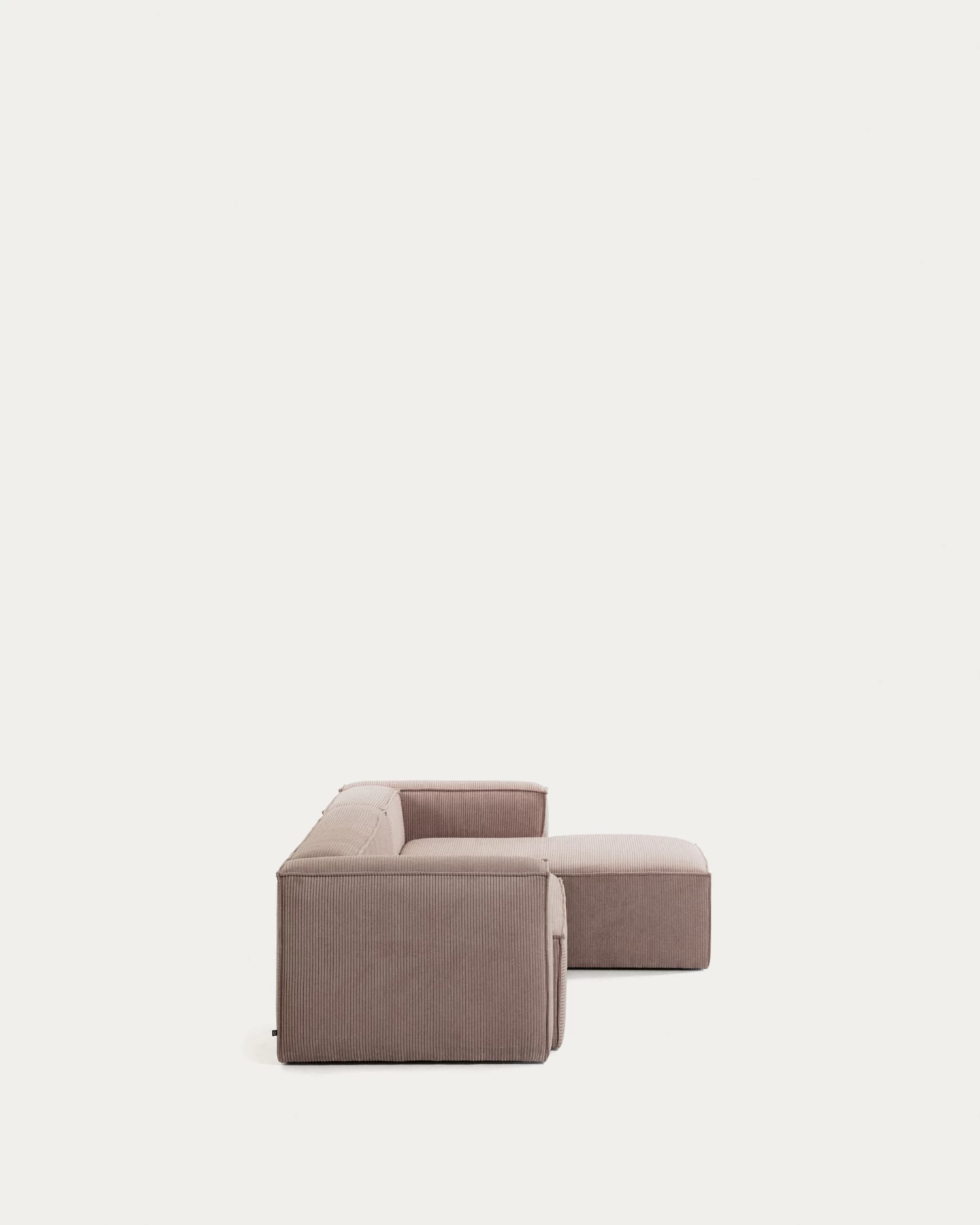 Blok 3 Seater Sofa With Right Side Chaise Longue In Pink Wide Seam Corduroy 300 Cm | Kave Home 9 Blok 3 Seater Sofa With Right Side Chaise Longue In Pink Wide Seam Corduroy 300 Cm | Kave Home - Image 7