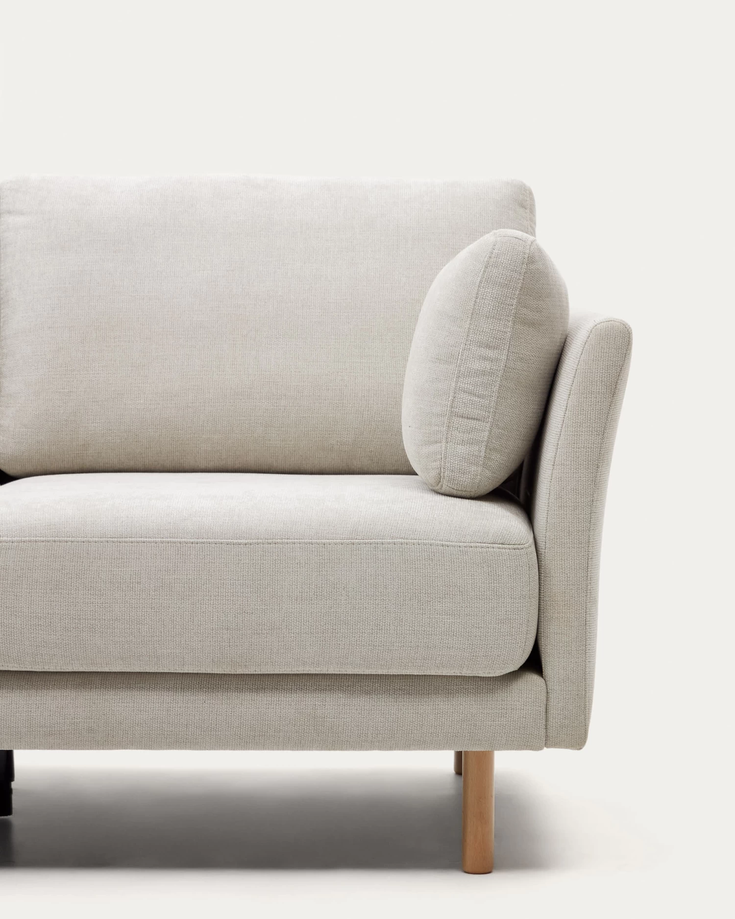 Gilma 2 Seater Sofa In Chenille Pearl With Natural Wood Finish Legs 170 Cm | Kave Home 5 Gilma 2 Seater Sofa In Chenille Pearl With Natural Wood Finish Legs 170 Cm | Kave Home - Image 3