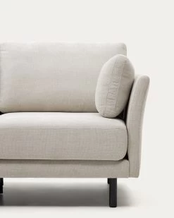 Gilma 2 Seater Sofa In Chenille Pearl With Painted Black Finish Legs 170 Cm | Kave Home -Quality Furniture Store S79321TB12 1D01