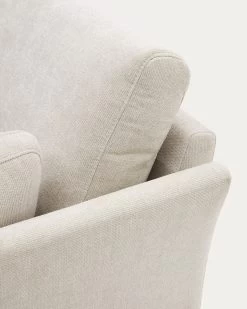 Gilma 2 Seater Sofa In Chenille Pearl With Painted Black Finish Legs 170 Cm | Kave Home -Quality Furniture Store S79321TB12 1D04