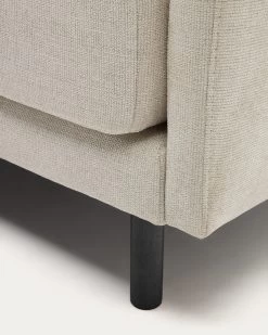 Gilma 2 Seater Sofa In Chenille Pearl With Painted Black Finish Legs 170 Cm | Kave Home -Quality Furniture Store S79321TB12 1D06