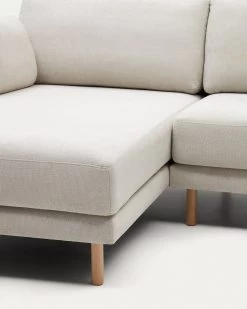 Gilma 3 Seater Sofa W/ Right/left-hand Chaise Longue In Chenille Pearl Natural Legs 260 Cm | Kave Home 16 Gilma 3 Seater Sofa W/ Right/left-hand Chaise Longue In Chenille Pearl Natural Legs 260 Cm | Kave Home -Quality Furniture Store S79340TB12 1D02