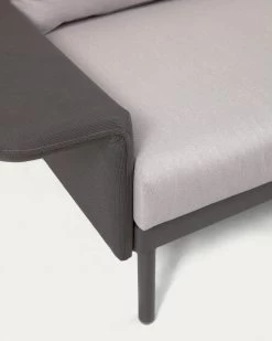 Zaltana Outdoor Corner Sofa And Table Set In Matt Dark Grey Aluminium 164 Cm | Kave Home -Quality Furniture Store S794R02 1D02